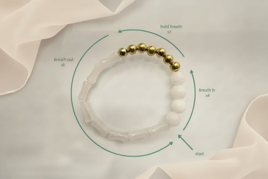 478 Breathing Techniques for Stress Relief| Bracelet | Natural Stone | White - My Sparkling Corner