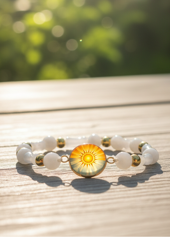 Gratitude Bracelet | Natural Stone | White | My Sparkling Corner