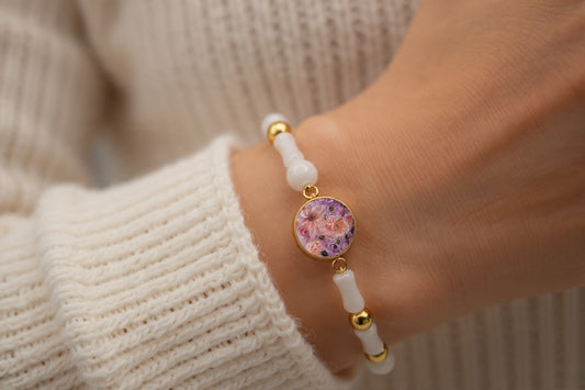 Emotional healing bracelet | Wellness | Meaningful gift | Natural Stone | White | Birthday Bouquet | My Sparkling Corner