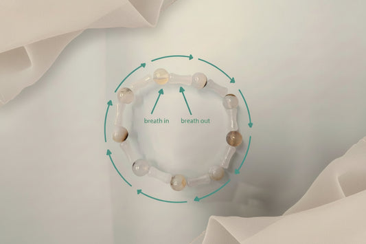 Breathing Exercise | Bracelet | Natural Stone | Soft Tones - My Sparkling Corner