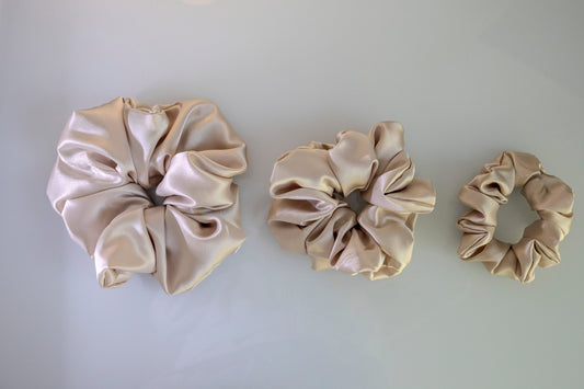 Satin Scrunchie | Elegant Champagne | L/M/S - My Sparkling Corner