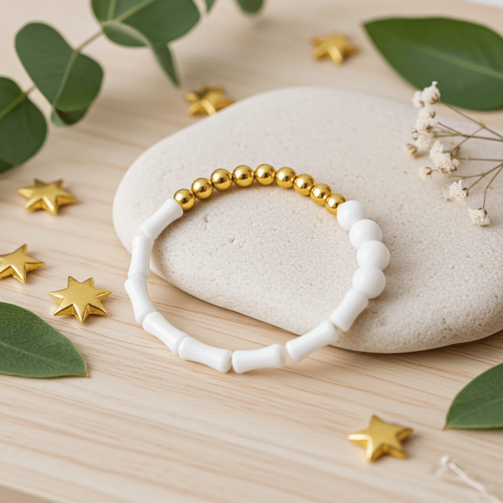 478 Breathing Techniques for Stress Relief| Bracelet | Natural Stone | White - My Sparkling Corner
