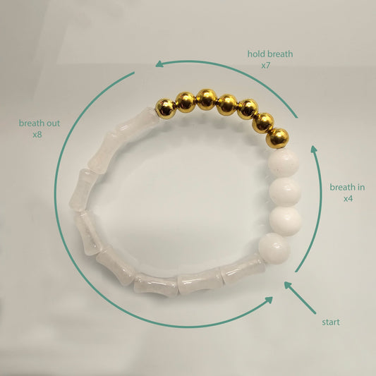 478 Breathing Techniques for Stress Relief| Bracelet | Natural Stone | White - My Sparkling Corner