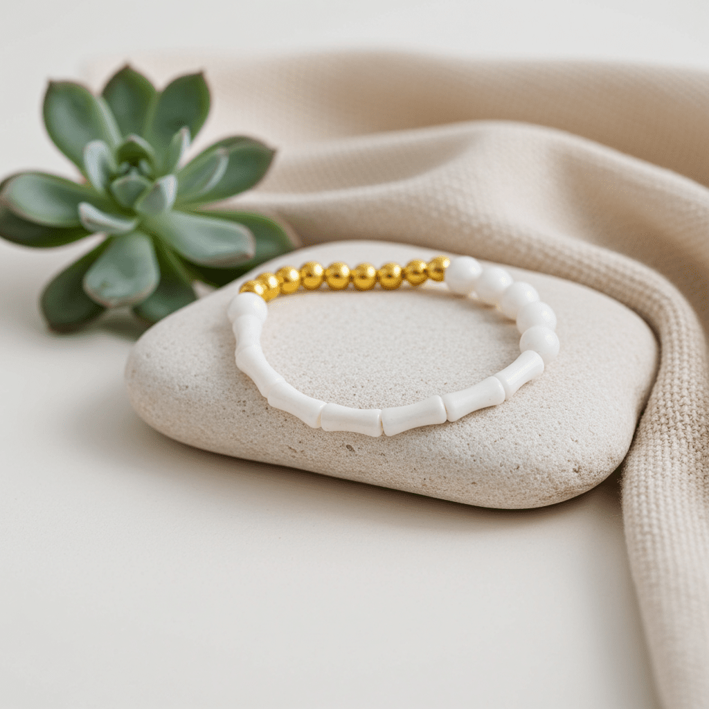 478 Breathing Techniques for Stress Relief| Bracelet | Natural Stone | White - My Sparkling Corner