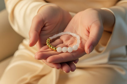 478 Breathing Techniques for Stress Relief| Bracelet | Natural Stone | White - My Sparkling Corner
