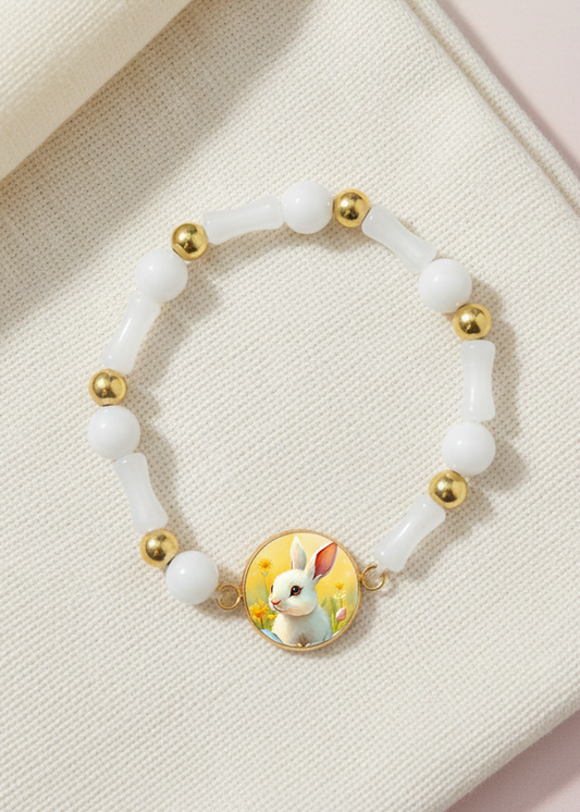 Bunny Bracelet with Medallion Charm — Soft, Sweet & Full of Gentle Joy