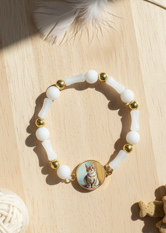 Brown Cat Bracelet with Medallion Charm — Warm, Cosy & Wonderfully Unique