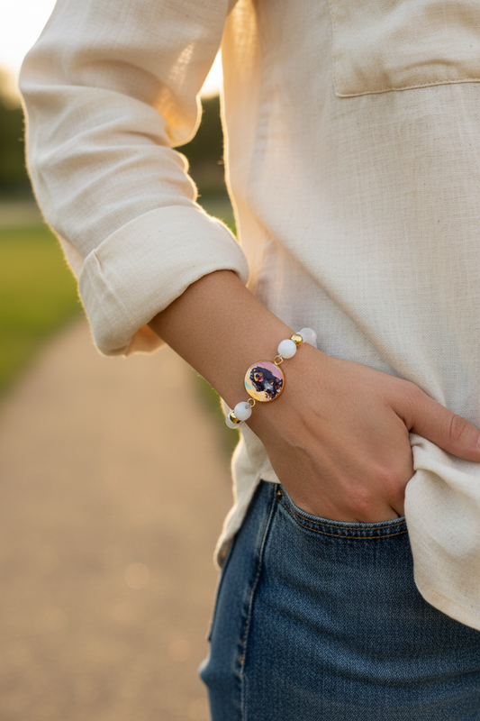 Gratitude Bracelet | Natural Stone | White | My Sparkling Corner
