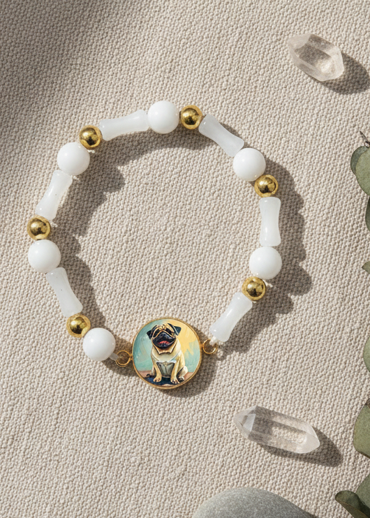 Gratitude Bracelet | Natural Stone | White | My Sparkling Corner