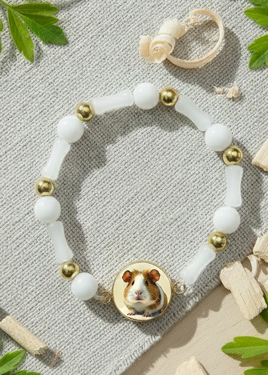 Guinea Pig Medallion Bracelet | Small Pet Lover Charm Jewelry