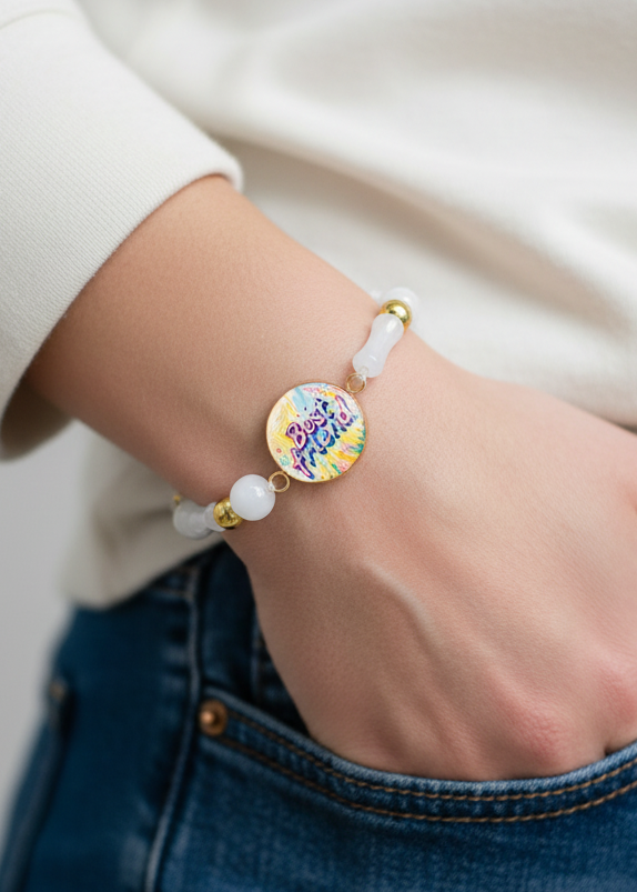 Gratitude Bracelet | Natural Stone | White | My Sparkling Corner