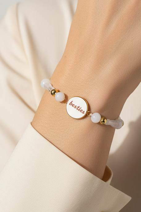 Gratitude Bracelet | Natural Stone | White | My Sparkling Corner