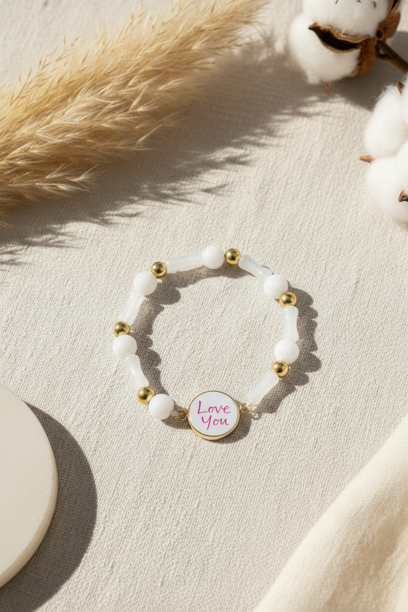 Gratitude Bracelet | Natural Stone | White | My Sparkling Corner