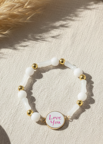 Gratitude Bracelet | Natural Stone | White | My Sparkling Corner
