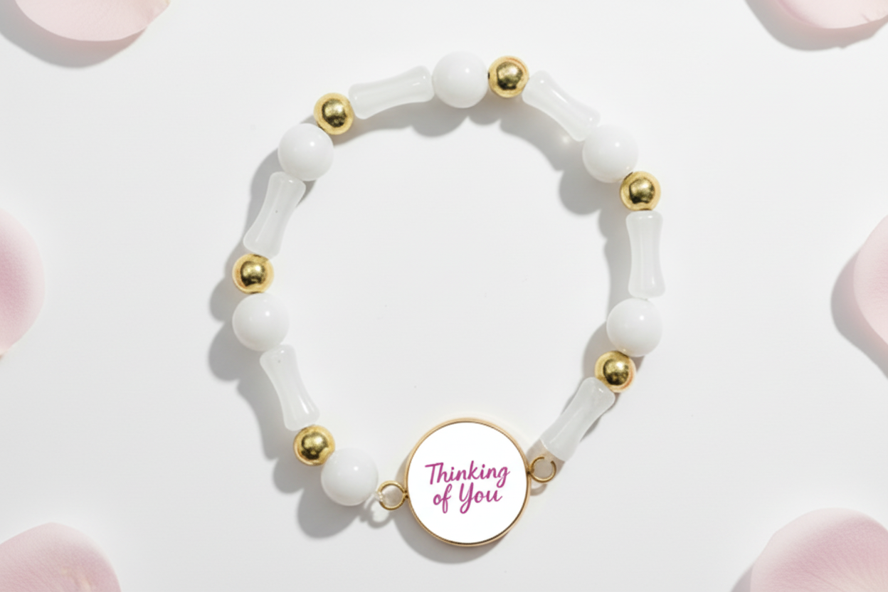 Gratitude Bracelet | Natural Stone | White | My Sparkling Corner
