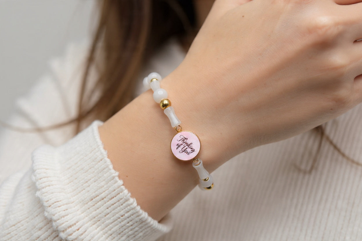Emotional healing bracelet | Wellness | Meaningful gift | Natural Stone | White | Thinking of You | My Sparkling Corner