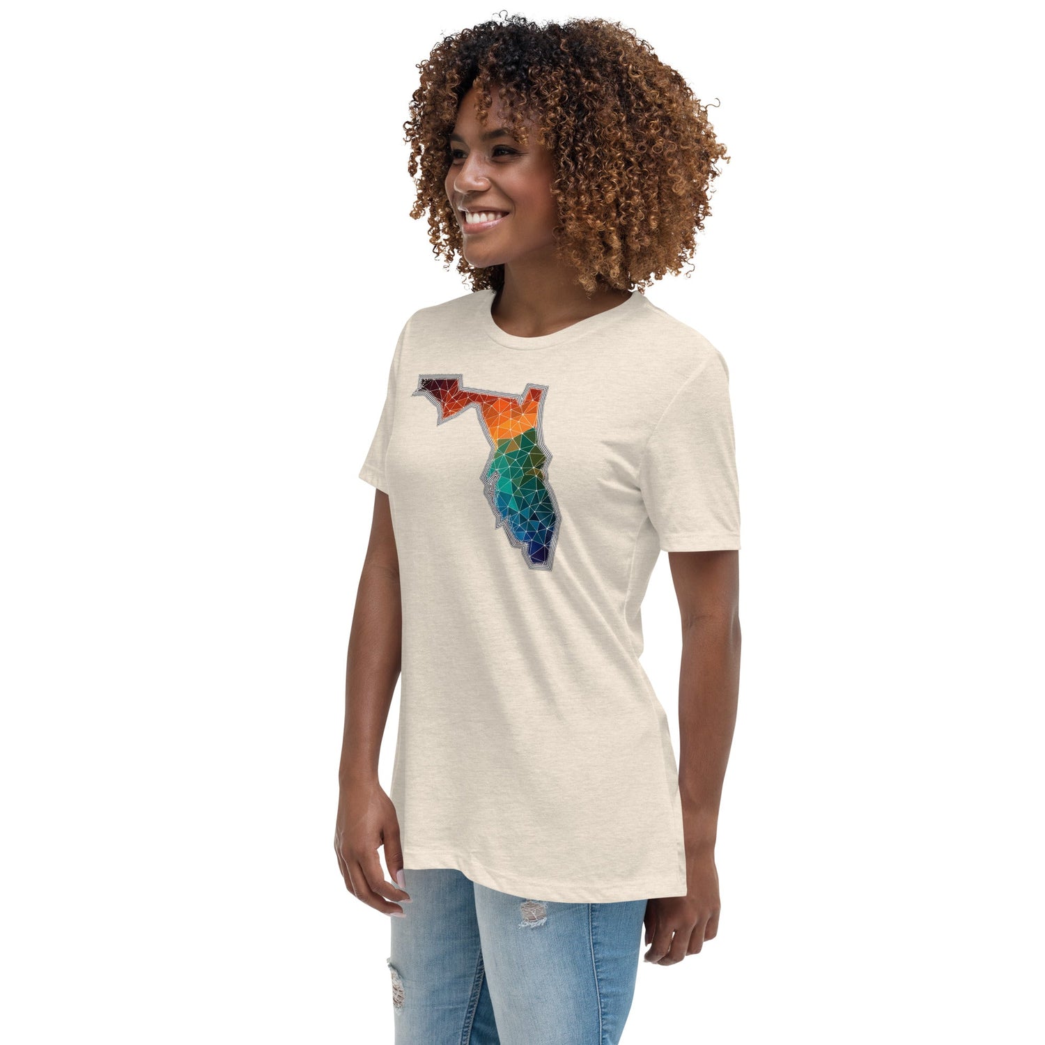 Abstract Geometrical T-Shirt | Florida | Women's Relaxed Style | side - My Sparkling Corner