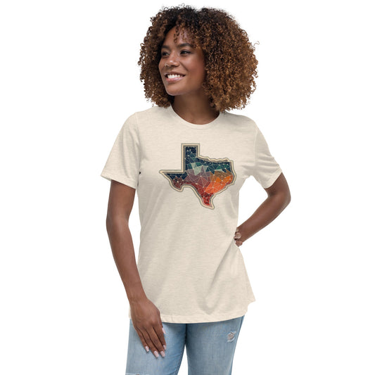 Abstract Geometrical T-Shirt | Texas | Women's Relaxed Style | front - My Sparkling Corner