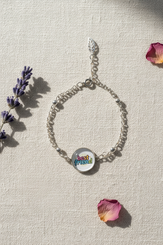 Bracelet with medallion "Best Friend" | silver color | My Sparkling Corner