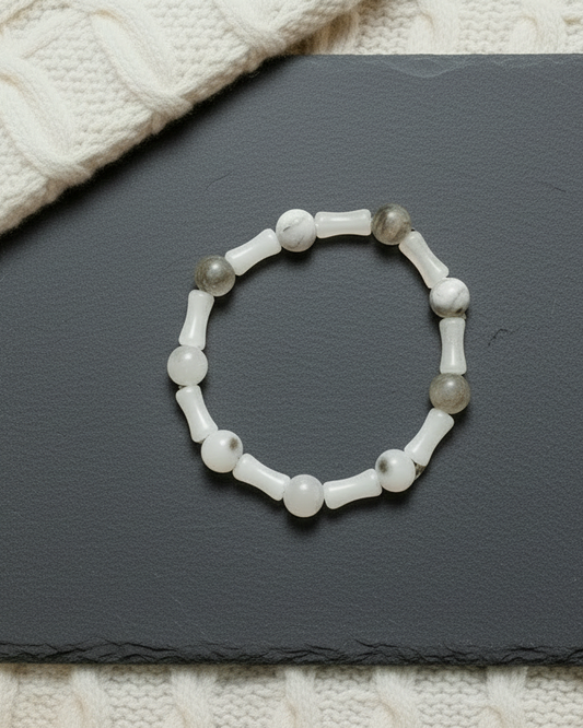 Bracelets for anxiety |Box Breathing Techniques for stress relief| Bracelet | Natural Stone | White| My Sparkling Corner