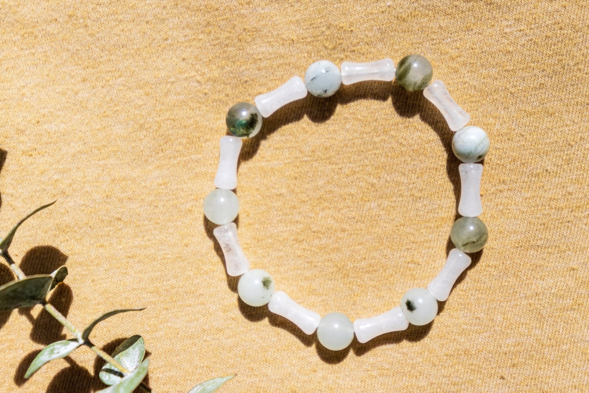 Breathing Exercise | Bracelet | Natural Stone | Soft Tones - My Sparkling Corner