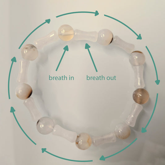 Breathing Exercise | Bracelet | Natural Stone | Soft Tones - My Sparkling Corner