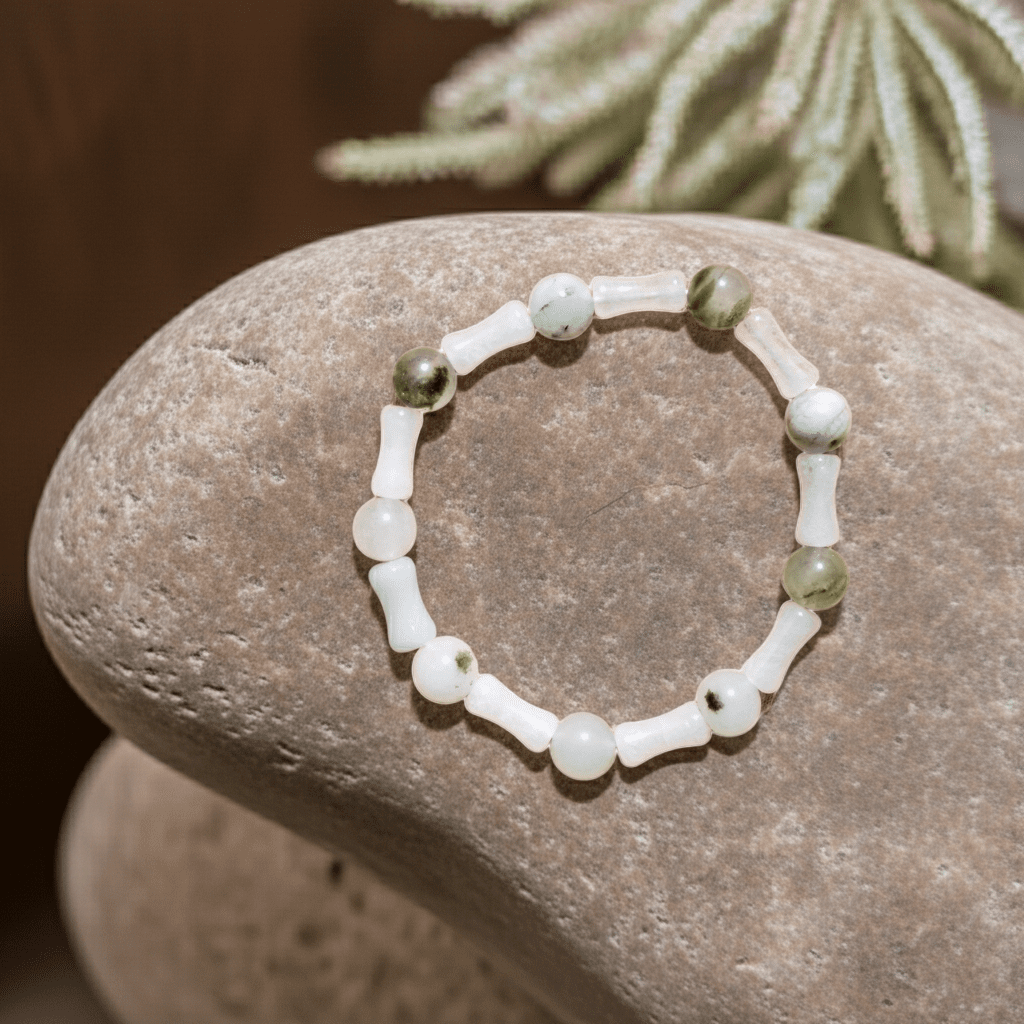 Breathing Exercise | Bracelet | Natural Stone | Soft Tones - My Sparkling Corner