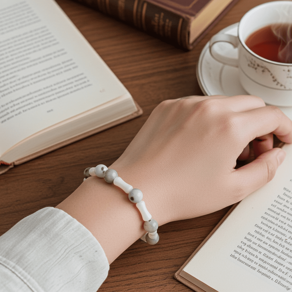 Breathing Exercise | Bracelet | Natural Stone | Soft Tones - My Sparkling Corner