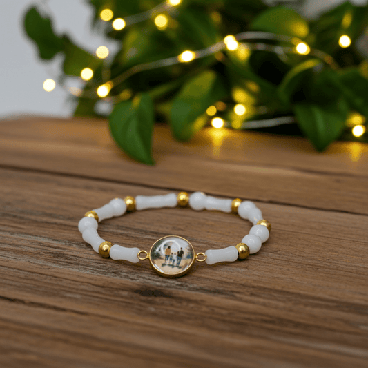 Daily Gratitude Breathing Bracelet | Natural Stone | White | Family - My Sparkling Corner