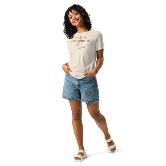 Feel the cozy glow of joy | Women's Relaxed Style T-shirt | front | My Sparkling Corner