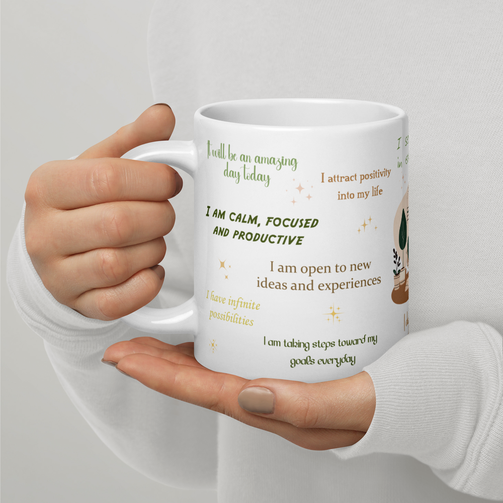 The Mindset Master Mug | Morning affirmations | Mindfulness practices| Set Yourself Up for Success Before Breakfast | Front view